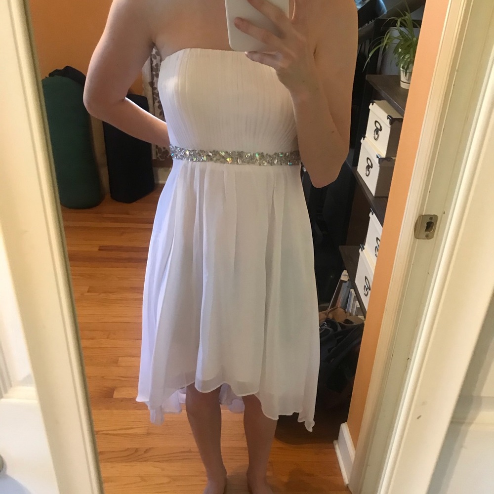White high low dress